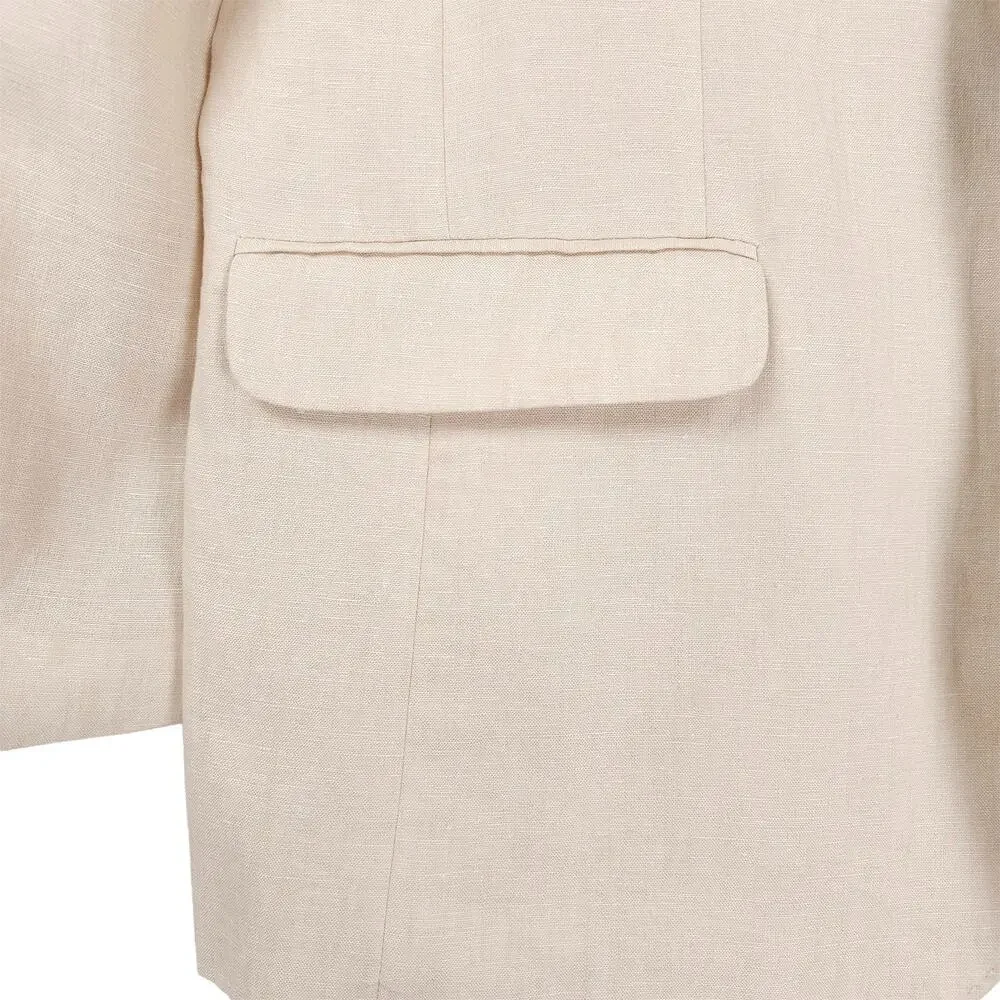 Club Room Luxury Mens Linen Sport Coat Blazer XL Natural Khaki Tan Solid NWT